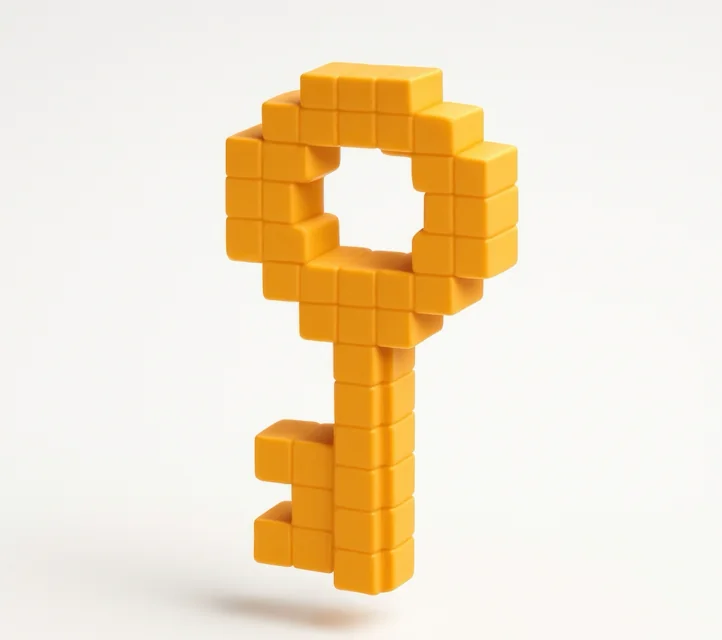 A pixel art key.