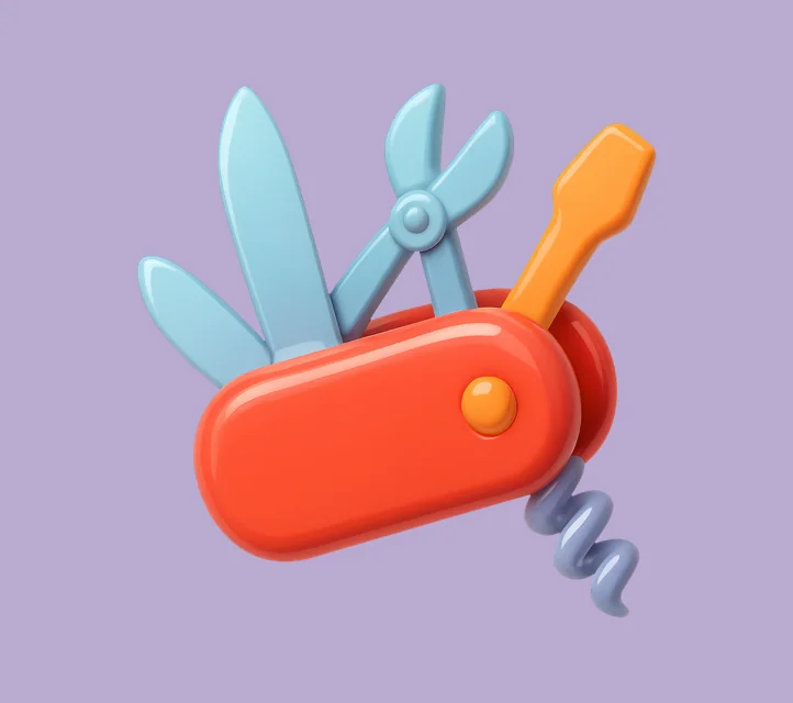 A cartoon of a Swiss Army Knife.